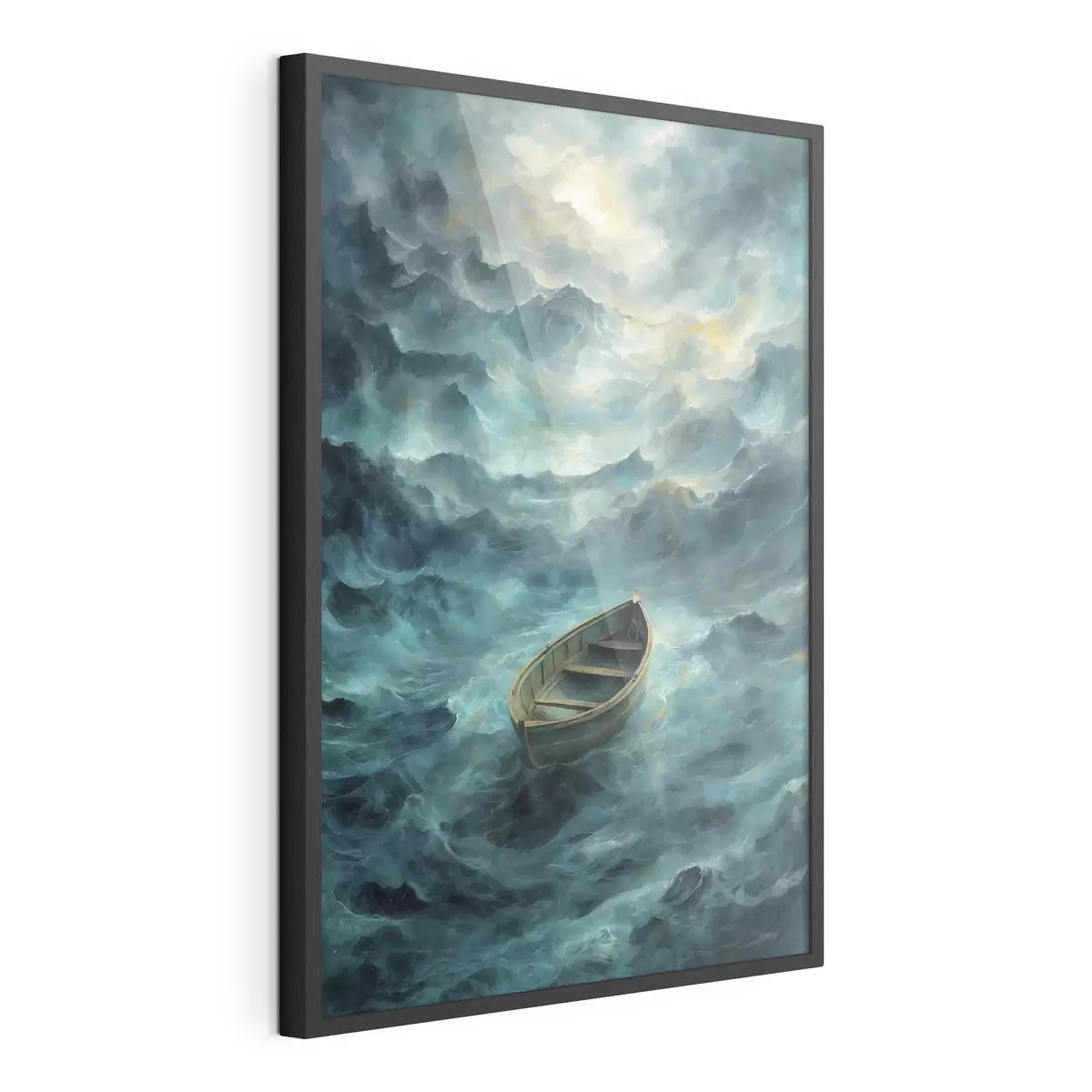 Poster Bateau sur les vagues d'une mer agitée f47272