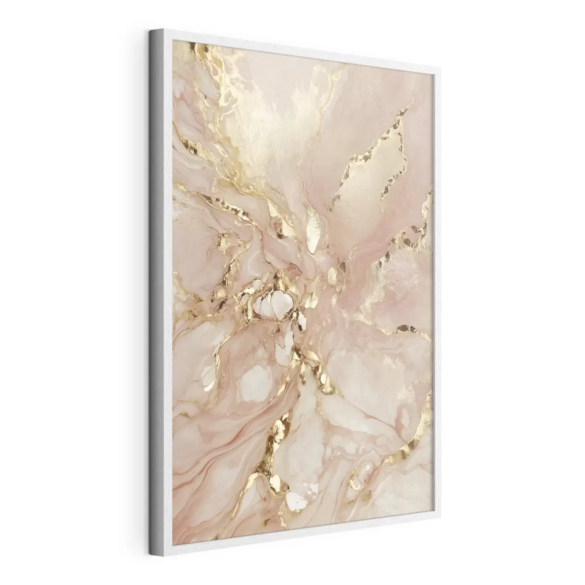 Poster Motifs abstraits roses et blancs avec accents f47273