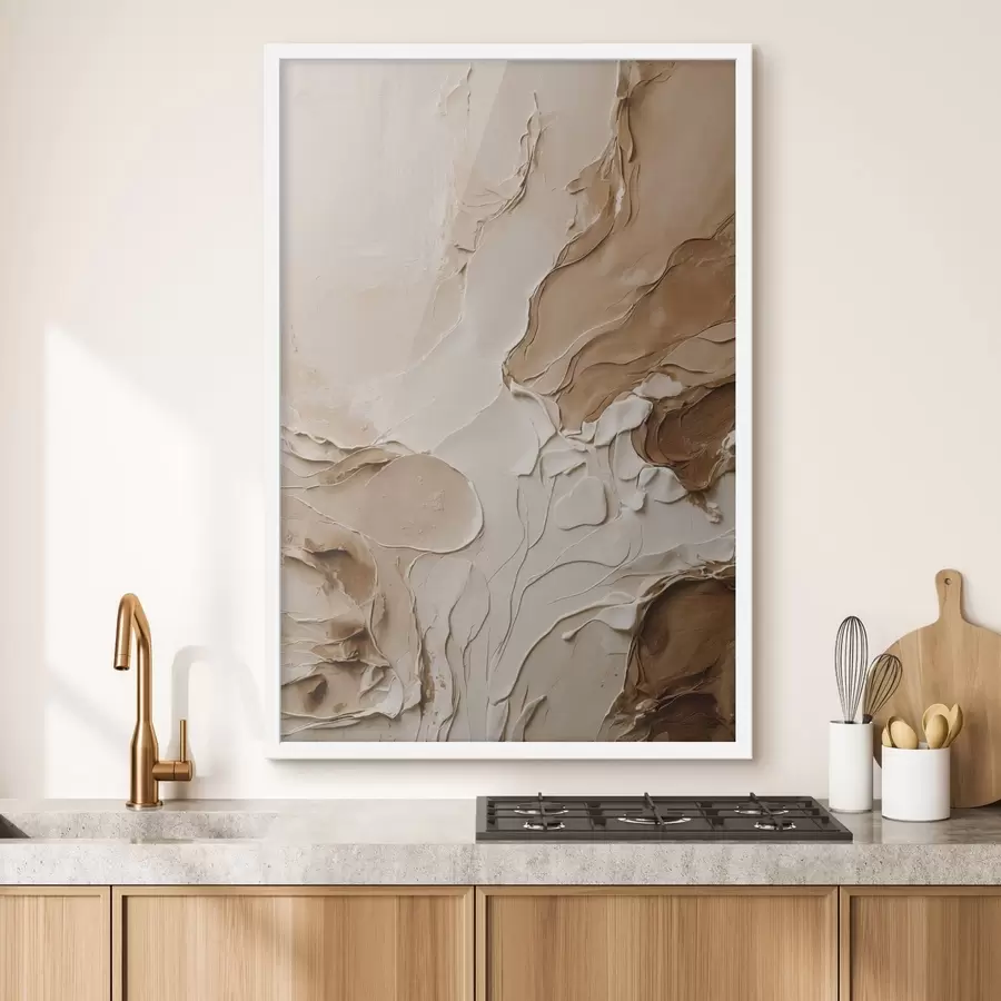 Papier peint Traits texturés beiges aux lignes douces f47274