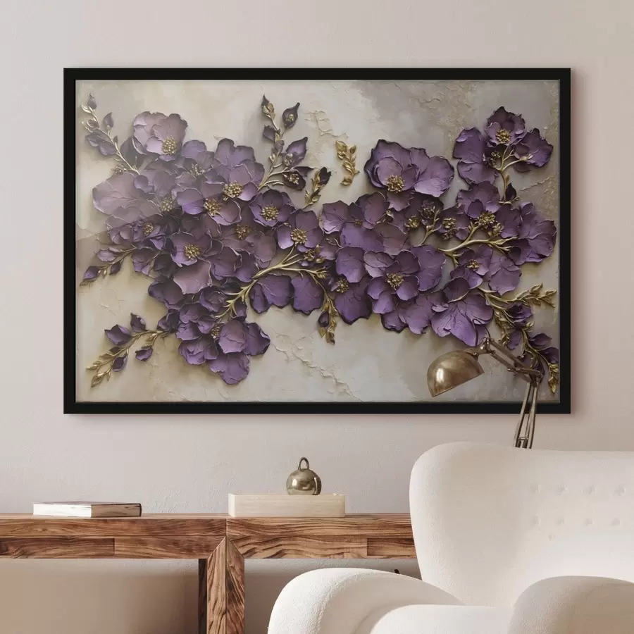 Papier peint Composition florale violette avec accents f47277