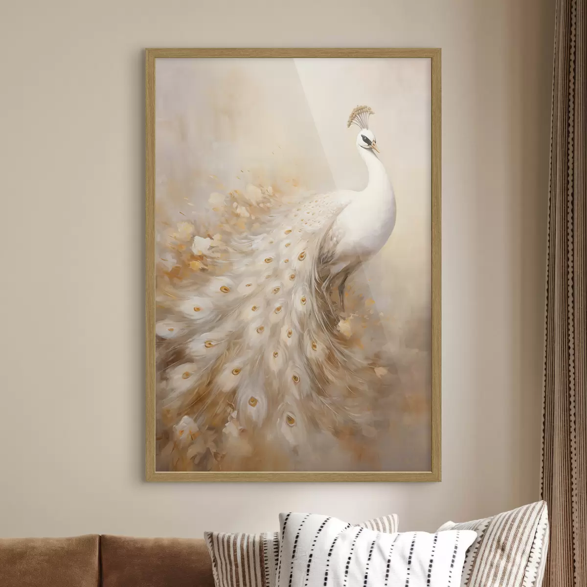 Poster Oiseau léger à longue queue dans des tons aériens f47309