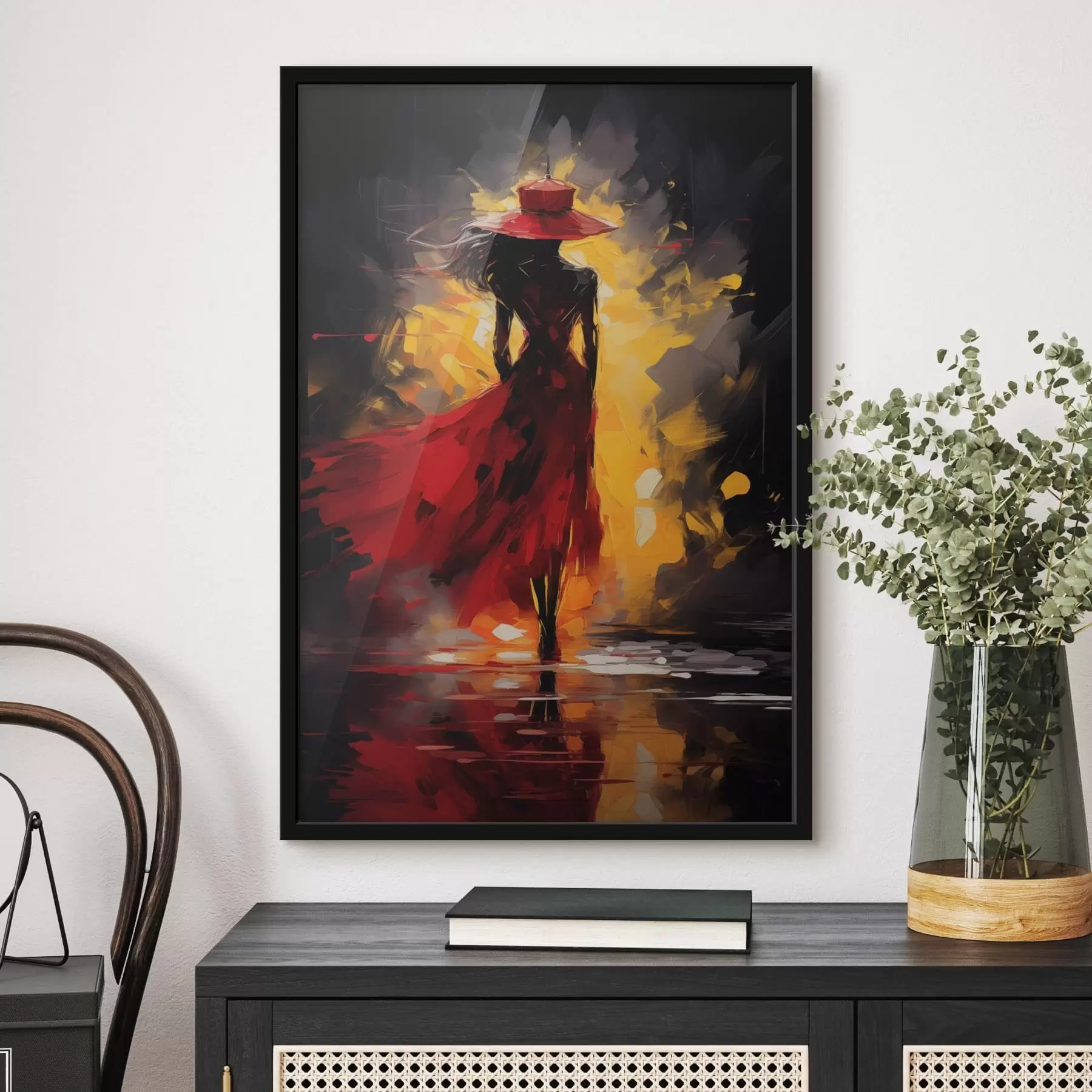 Papier peint Figure en rouge dans une lumière vive f47318