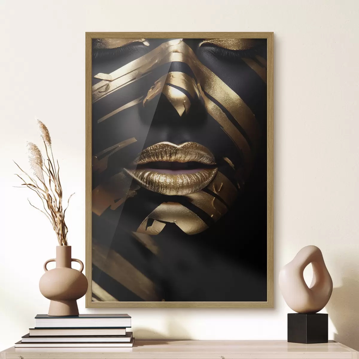 Poster Visage noir et rayé f47320