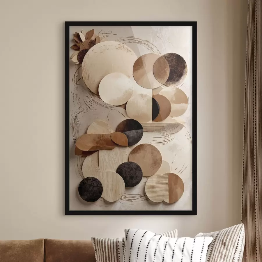 Papier peint Composition de formes rondes dans des tons chauds f47751