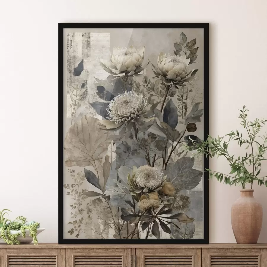 Papier peint Composition botanique dans une palette de couleurs douces f47755