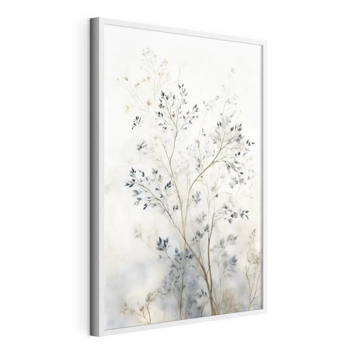 Poster Branches délicates avec de petites feuilles sur fond clair f47763