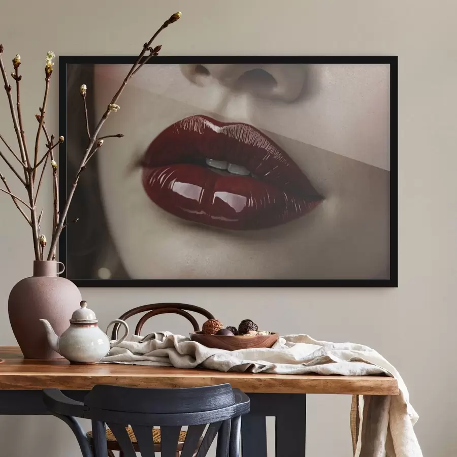 Papier peint Gros plan sur des lèvres rouges brillantes f47772