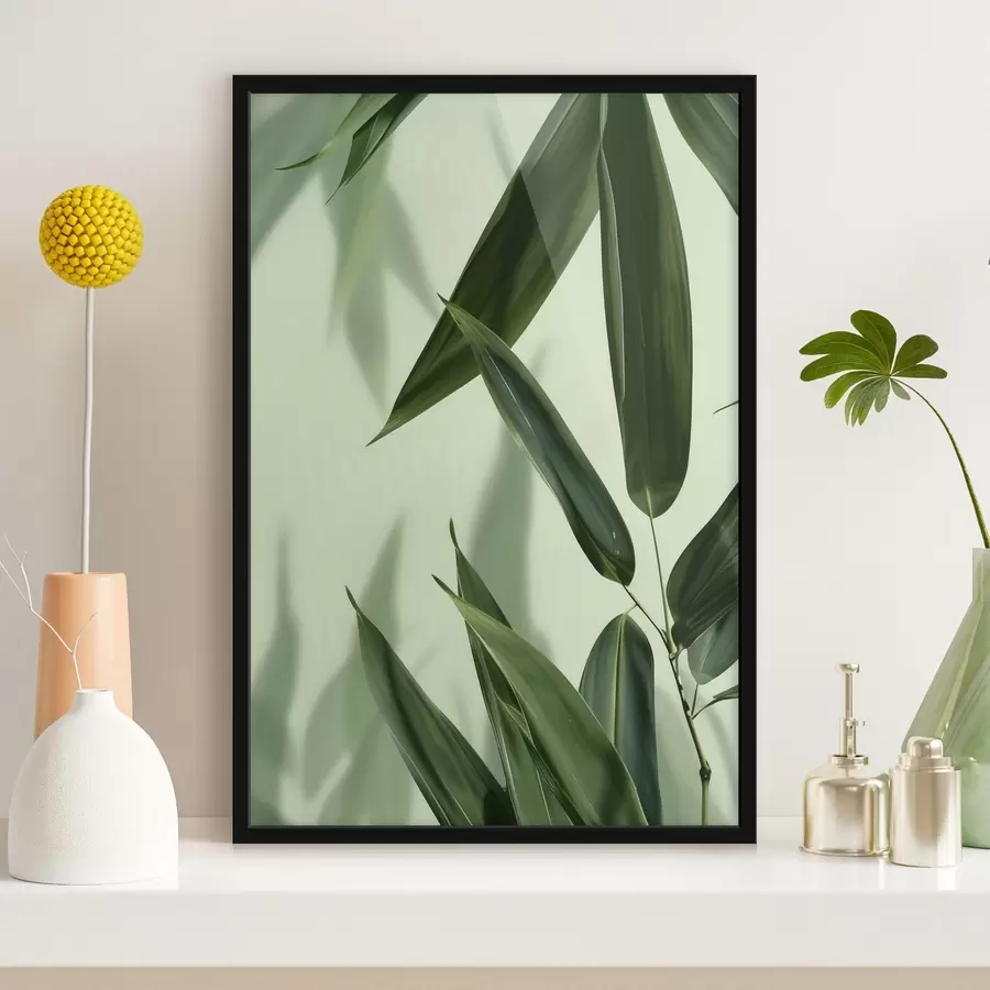 Papier peint Feuilles de bambou sur fond clair f47815