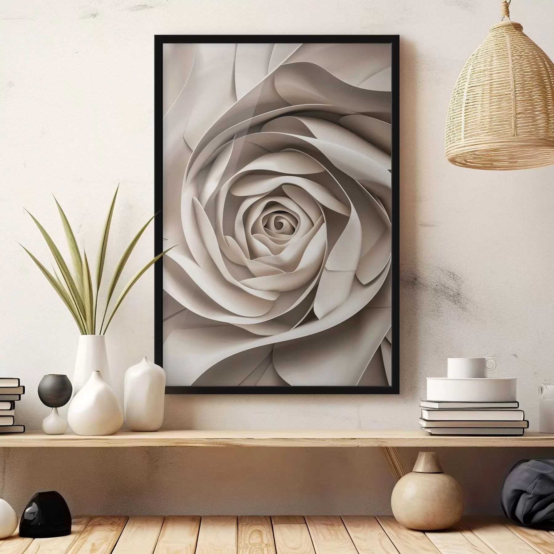 Papier peint Grande rose abstraite f47825