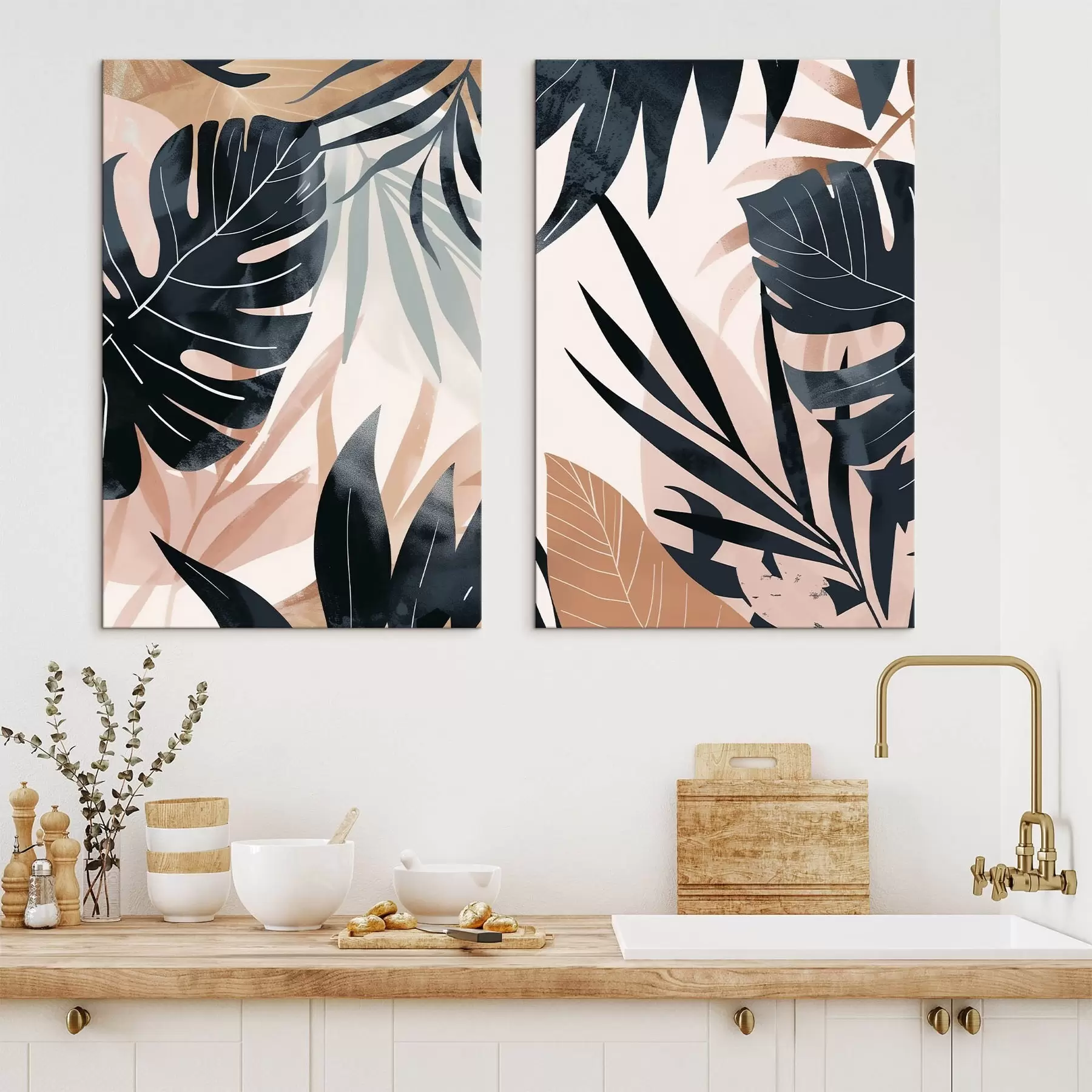 Tableau Variété de feuilles tropicales m30001