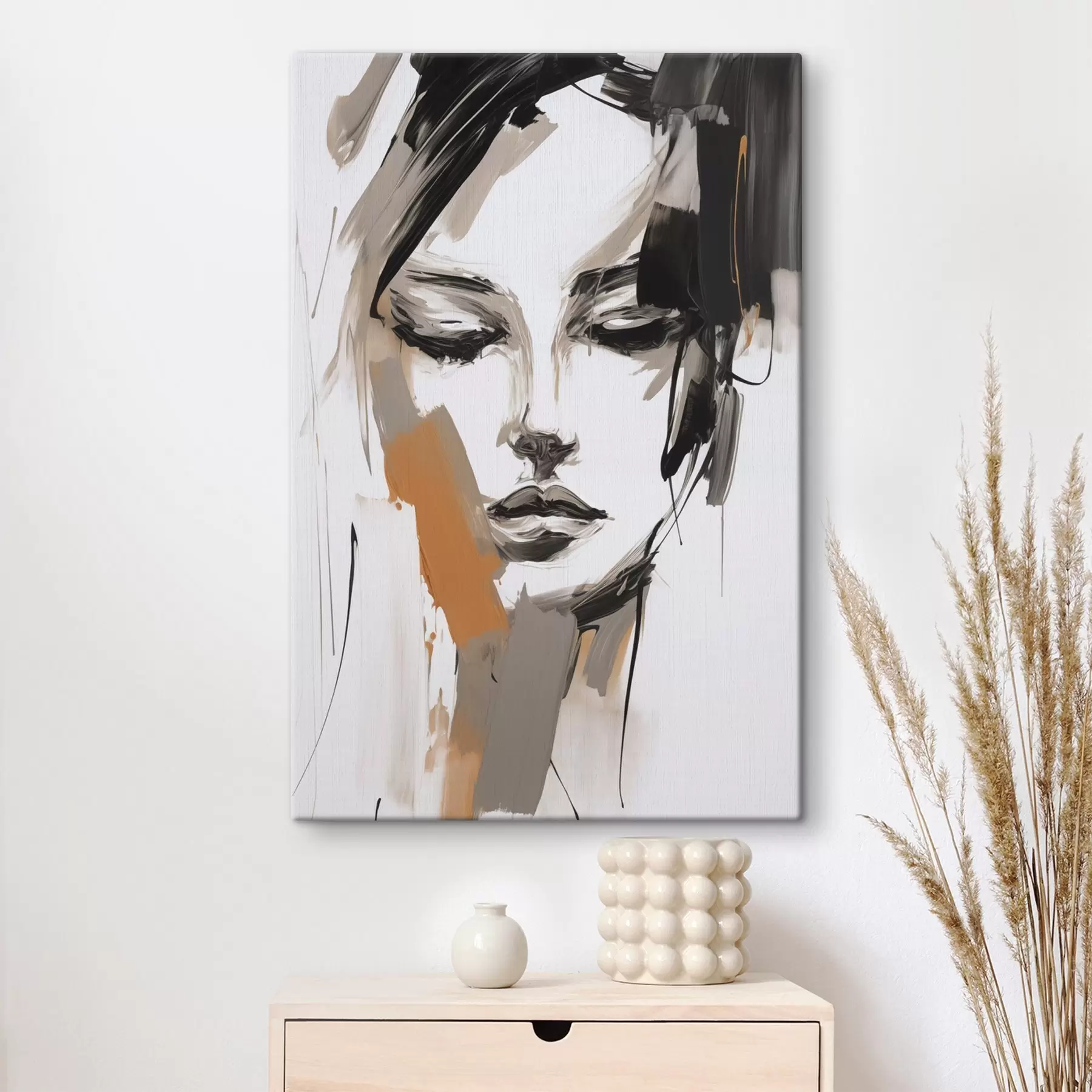 Tableau Portrait abstrait d'une jeune fille s47801