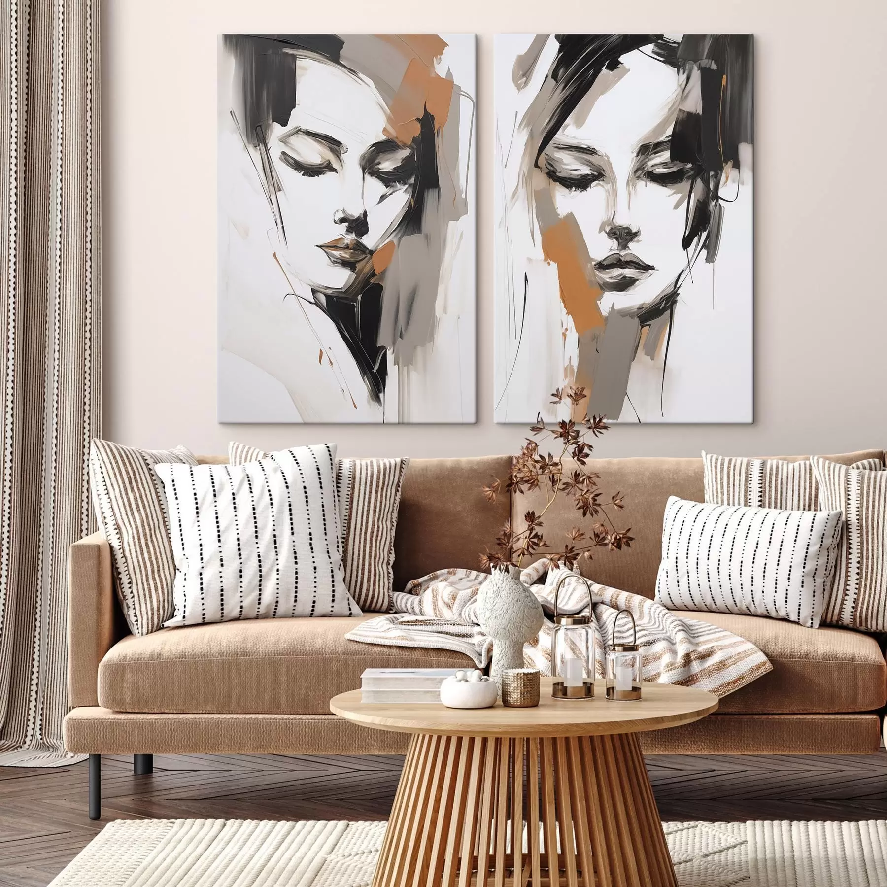 Tableau Portrait abstrait d'une jeune fille m30004