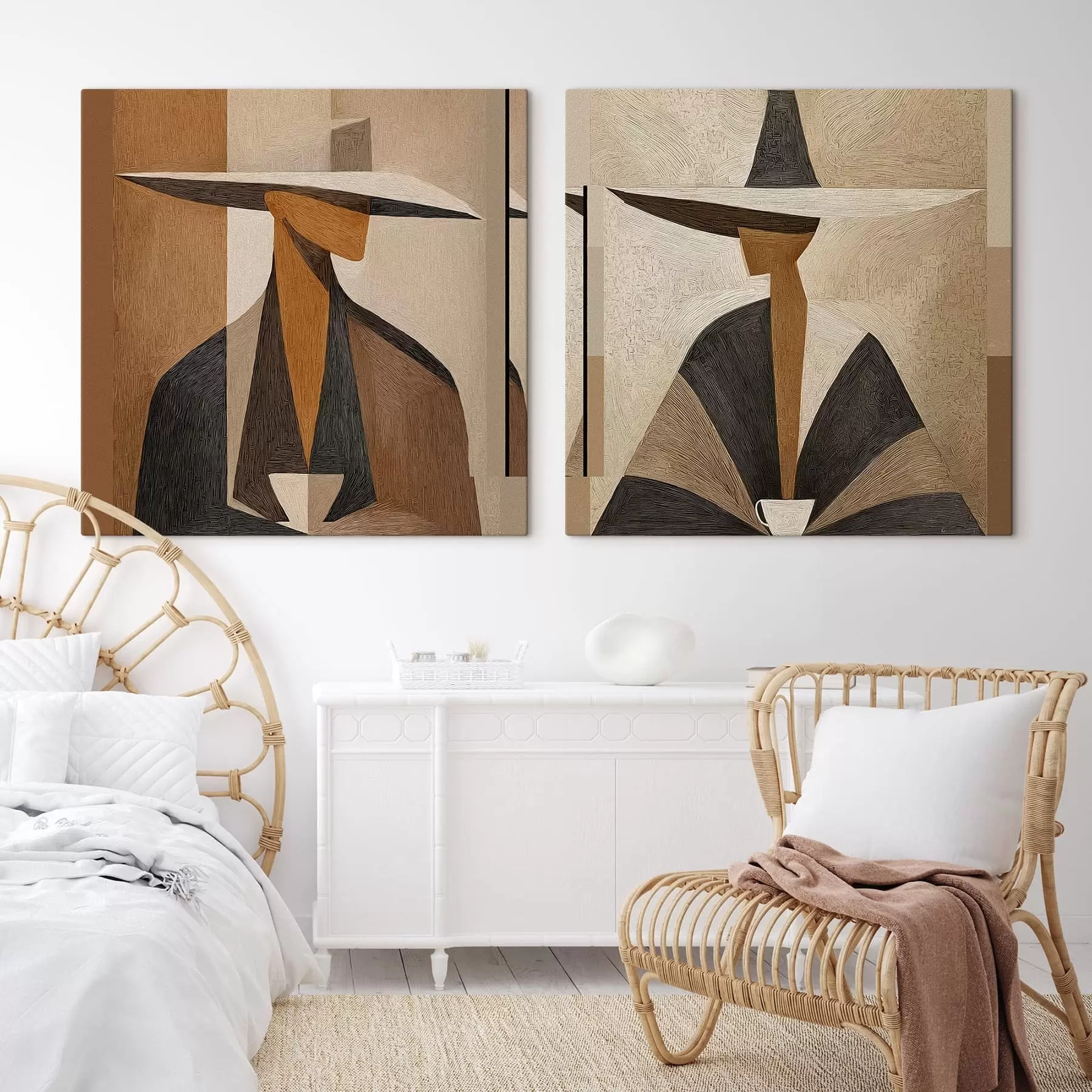 Tableau Figure abstraite avec chapeau m30018