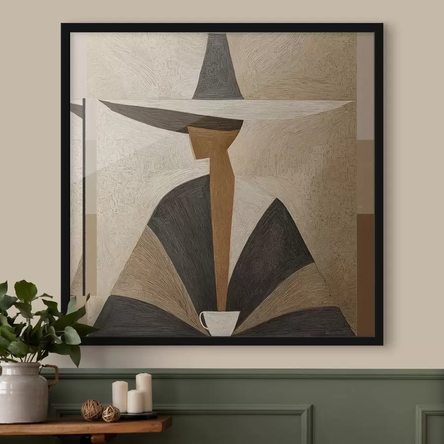 Papier peint Portrait abstrait dans un chapeau f47842