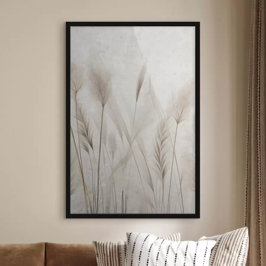 Papier peint Herbe délicate sur fond vieilli f47853