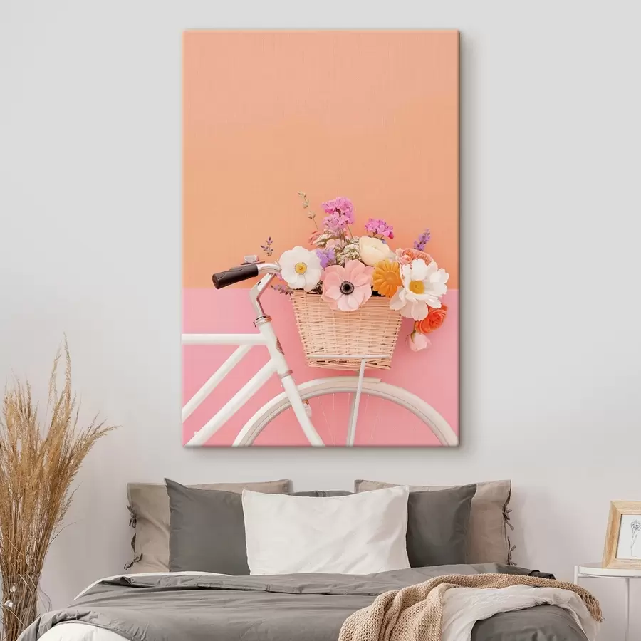 Tableau Panier à fleurs de style provençal, vélo s47895