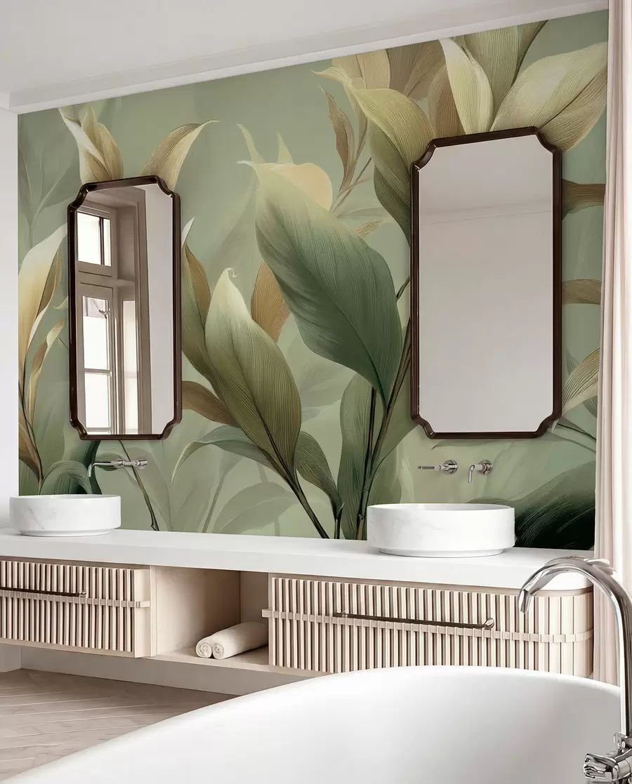 Papier peint Grandes feuilles tropicales w09688