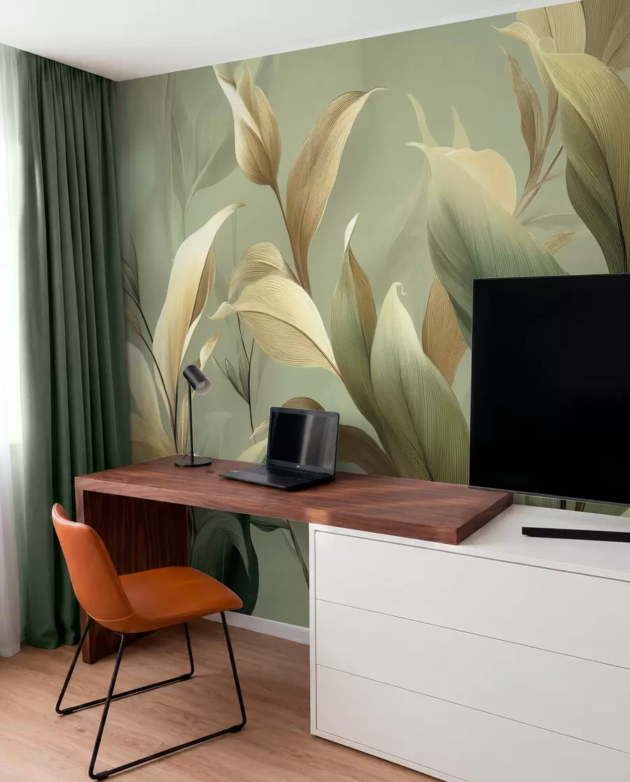 Papier peint Grandes feuilles tropicales w09688