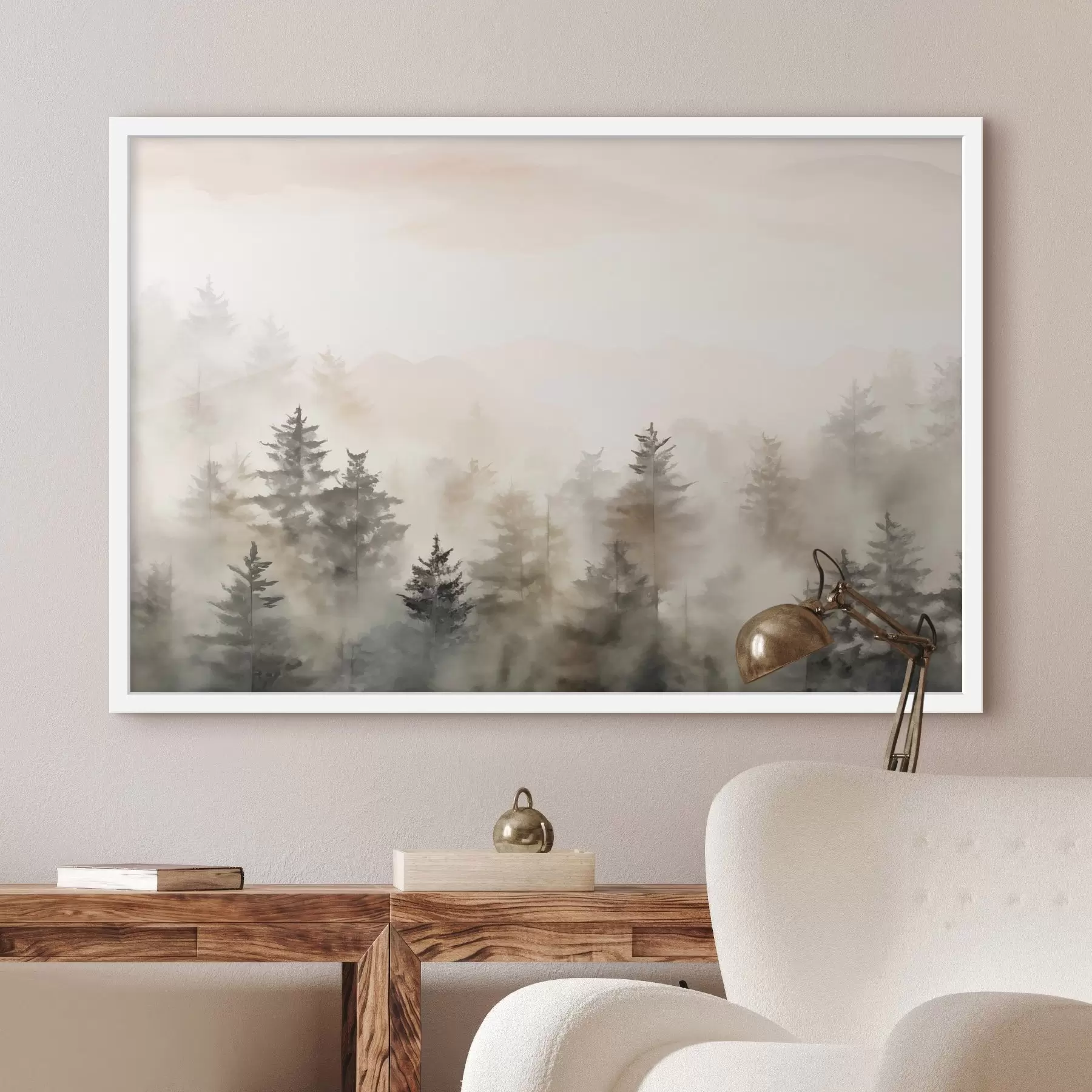 Papier peint Forêt aquarellée, imitation f47885