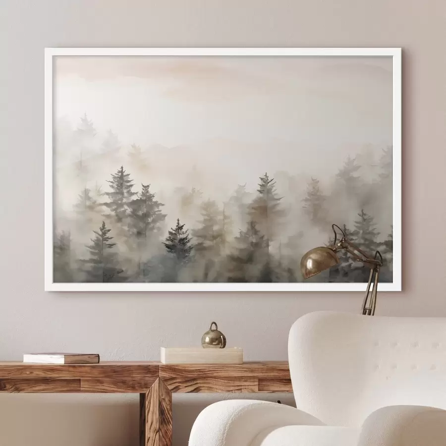 Papier peint Forêt aquarellée, imitation f47885