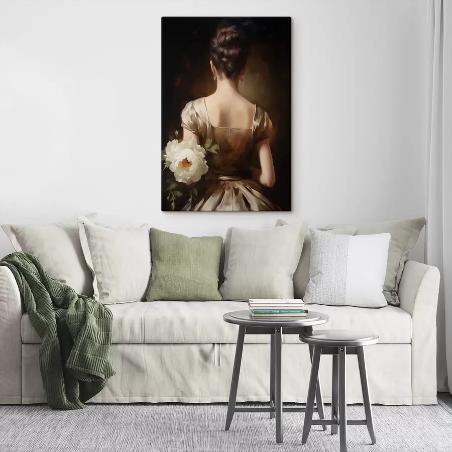 Tableau Portrait de femme vu de dos s47921