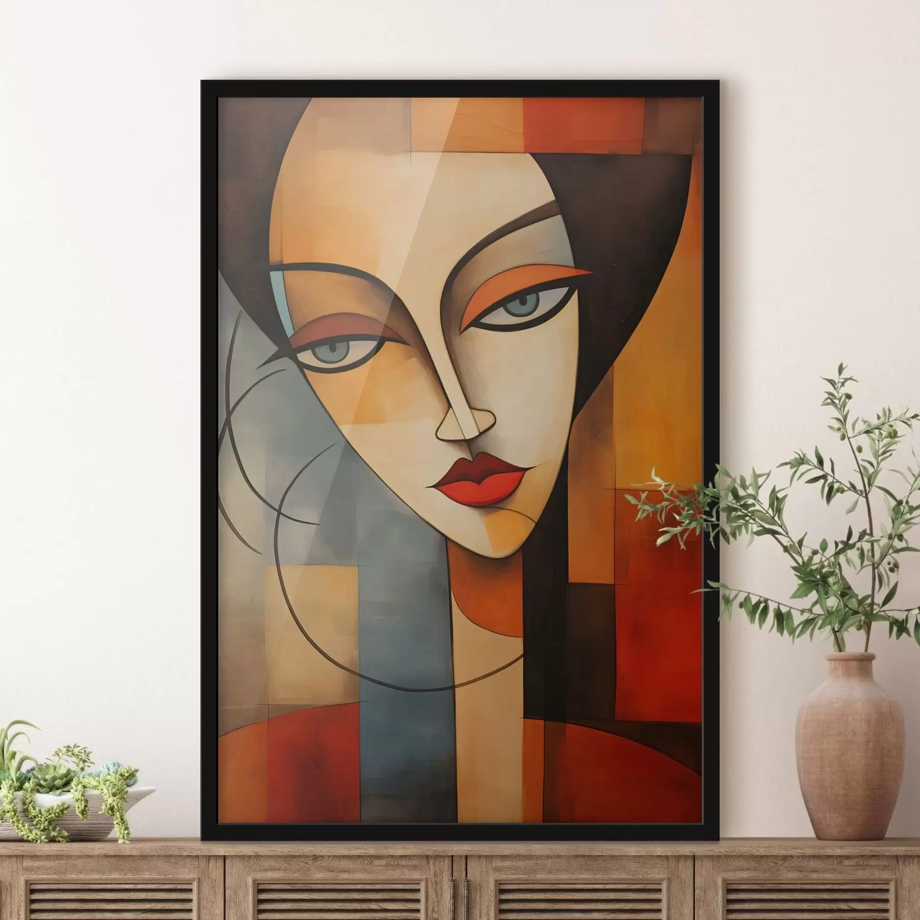 Papier peint Portrait féminin abstrait f47907