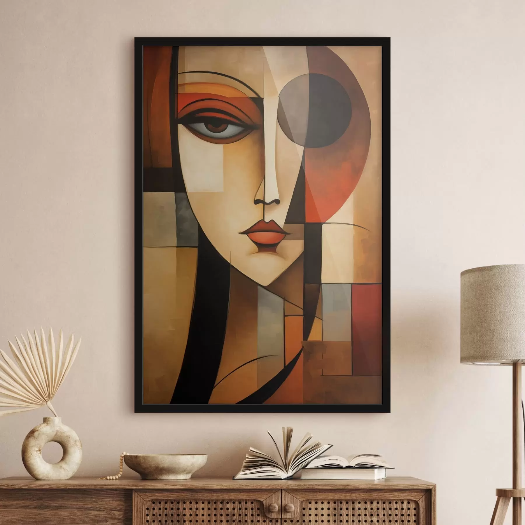 Papier peint Portrait géométrique féminin f47908