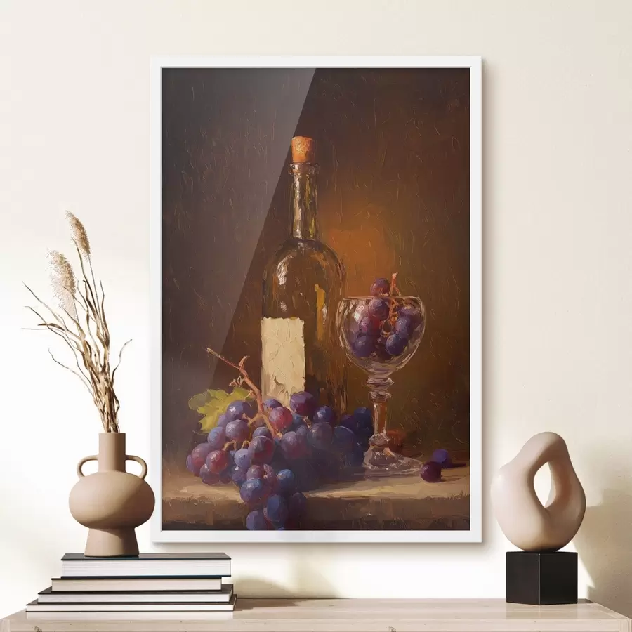 Papier peint Nature morte avec du vin et des raisins f47922