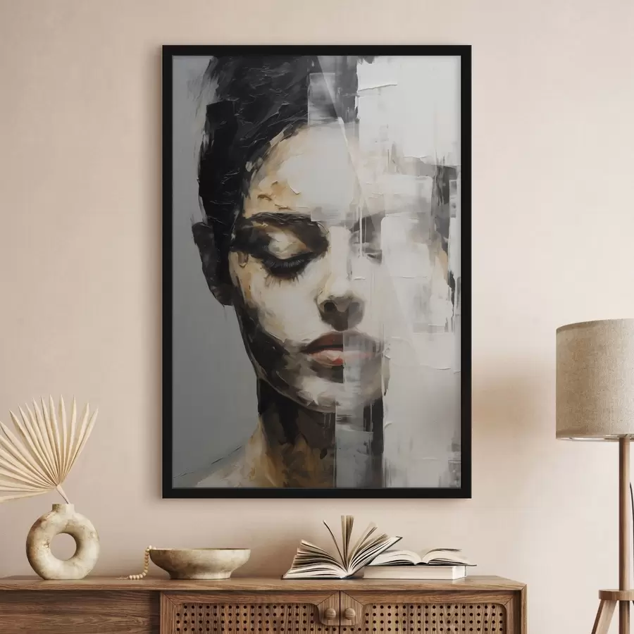 Papier peint Portrait féminin abstrait f47928