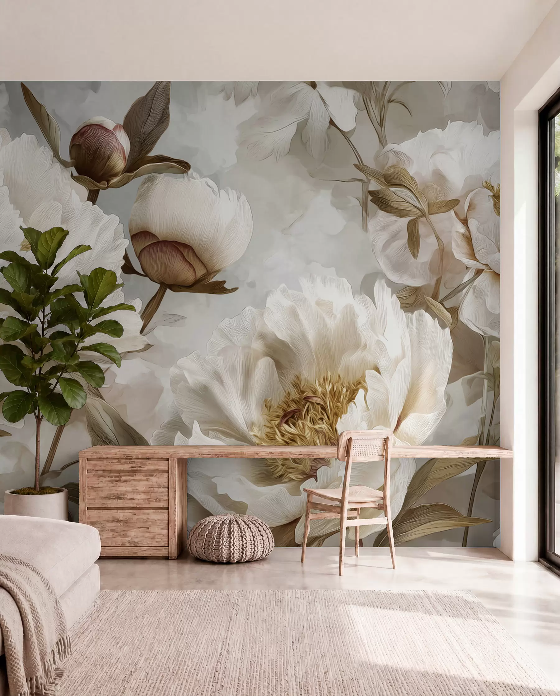 Papier peint Grandes pivoines w09689