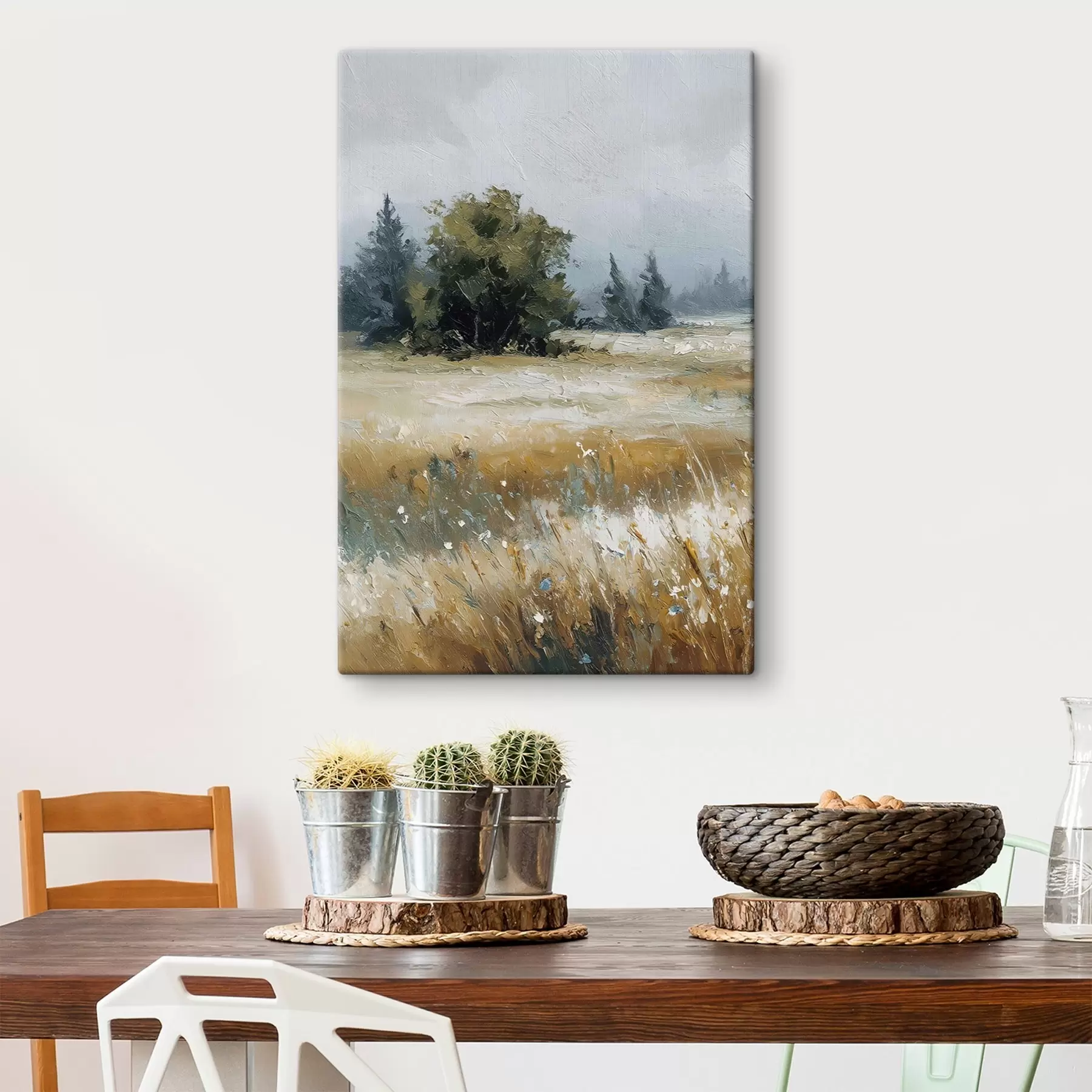 Tableau Plantes de plein champ, imitation peinture à l'huile s48009