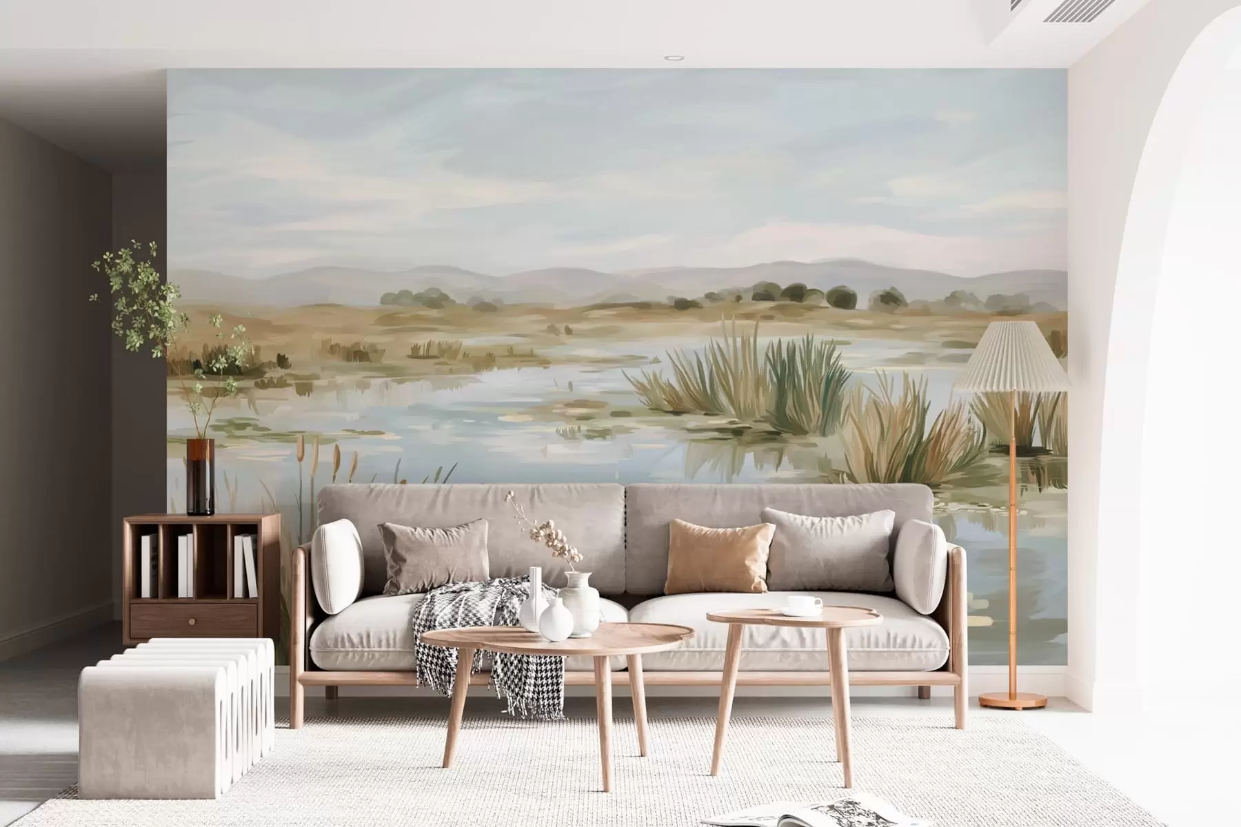 Papier peint Lac paisible et tranquille, paysage pittoresque w05214