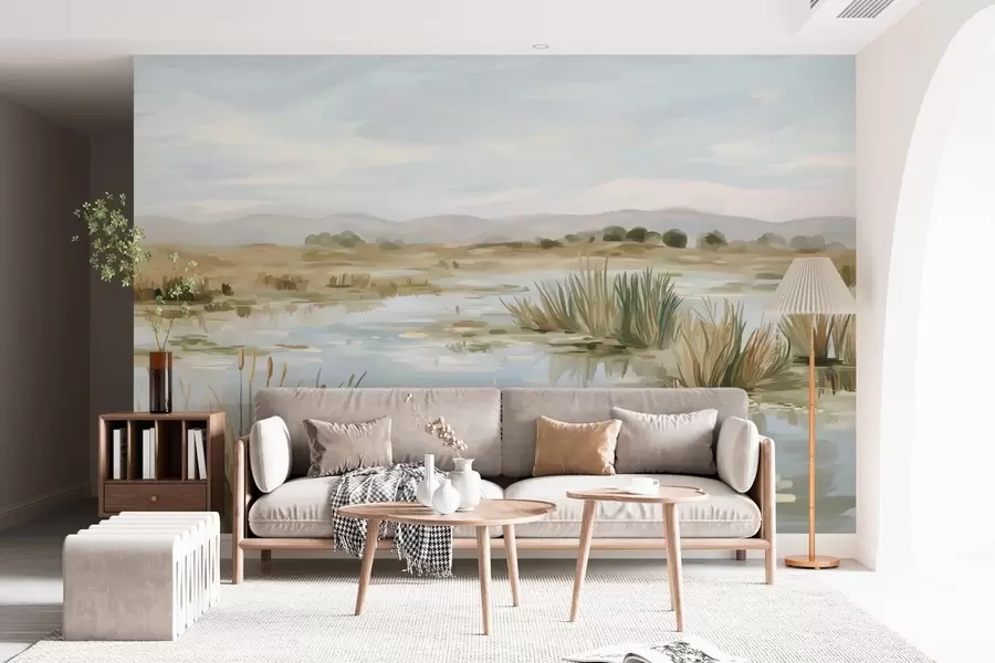 Papier peint Lac paisible et tranquille, paysage pittoresque w05214