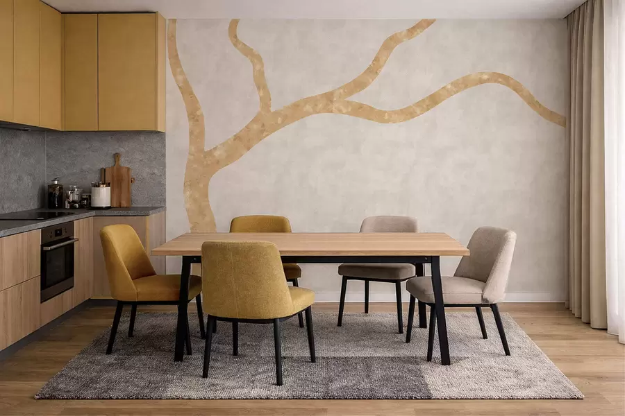 Papier peint Branche claire sur fond pâle w05144