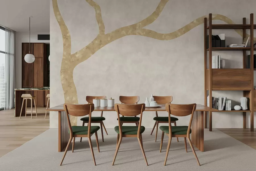 Papier peint Branche claire sur fond pâle w05144