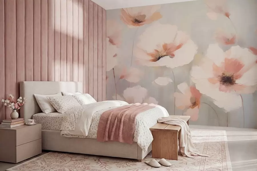 Papier peint Fleurs délicates aux tons pastel w05222