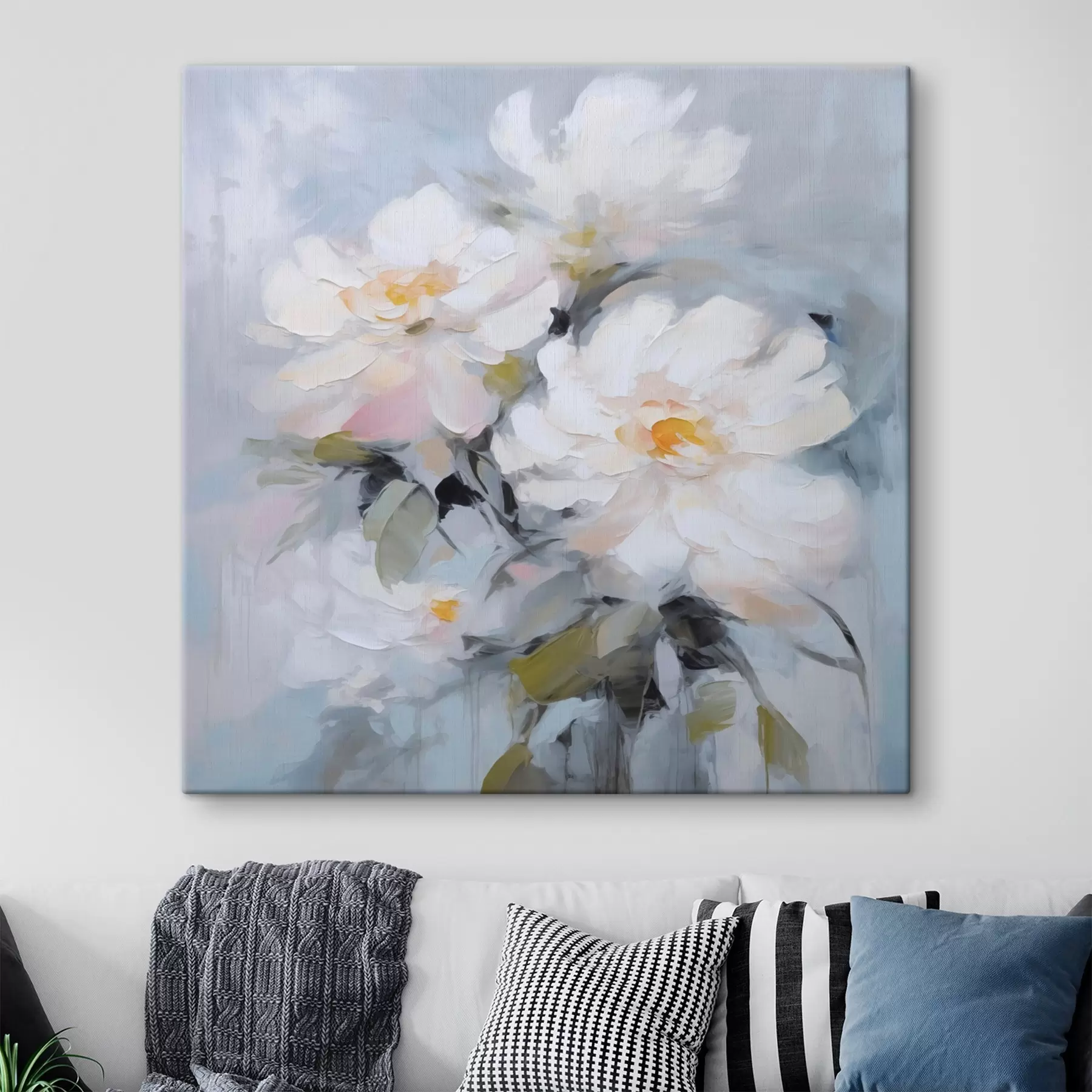 Tableau Peinture imitation fleurs s48047