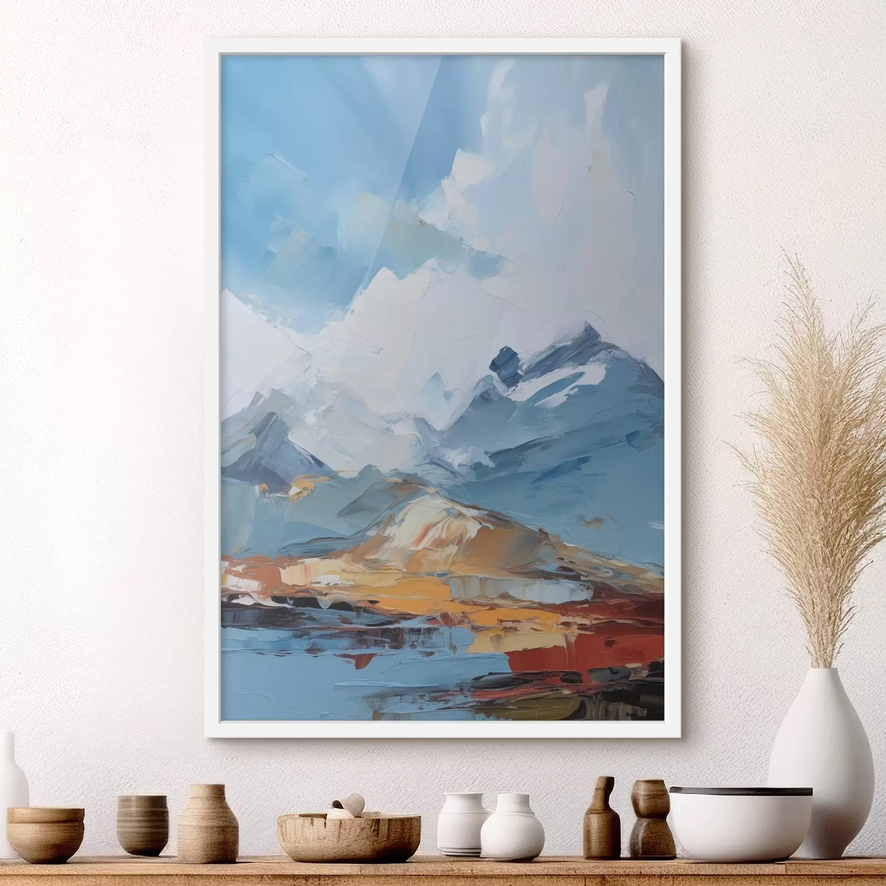 Papier peint Peinture d'imitation de montagnes f48045