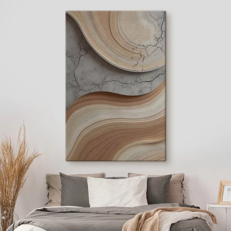 Tableau Bois et marbre clair, imitation s48103