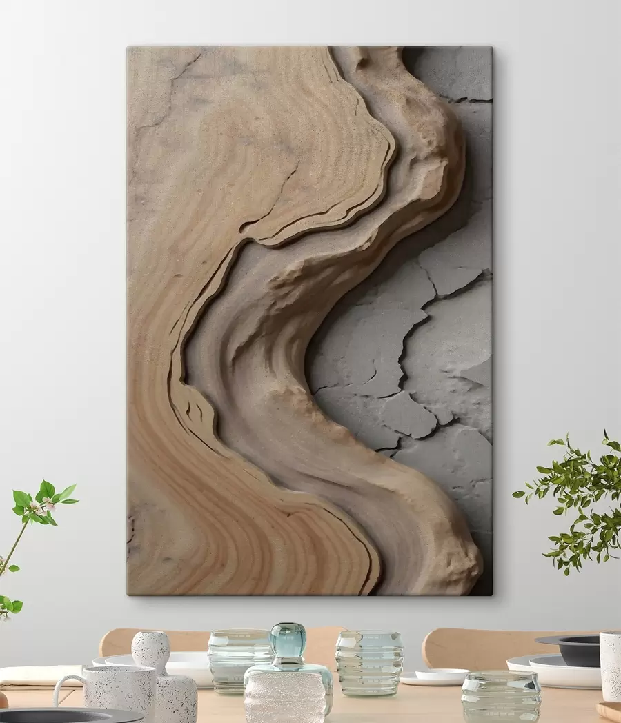 Tableau Bois et béton, imitation s48105