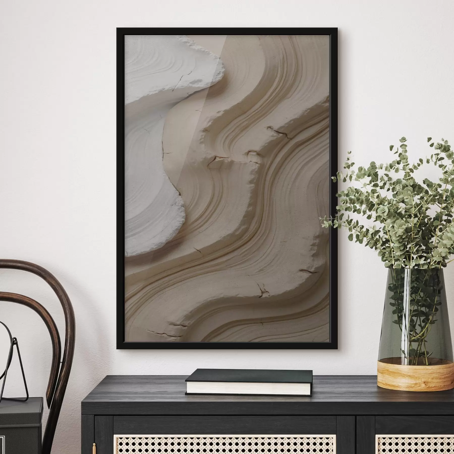 Papier peint Imitation de moulures claires et beiges f48108