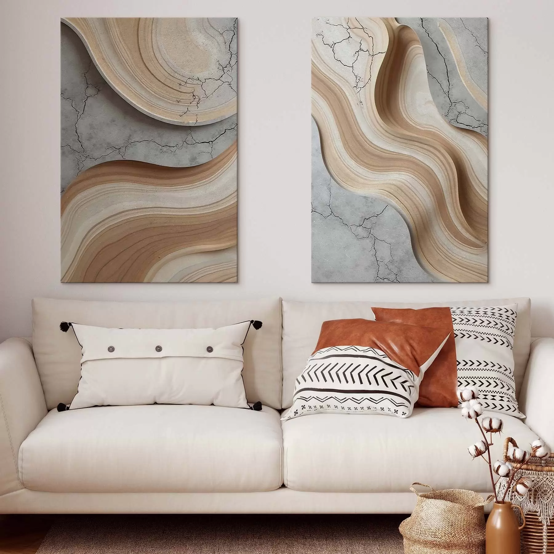 Tableau Bois et béton, imitation m30078