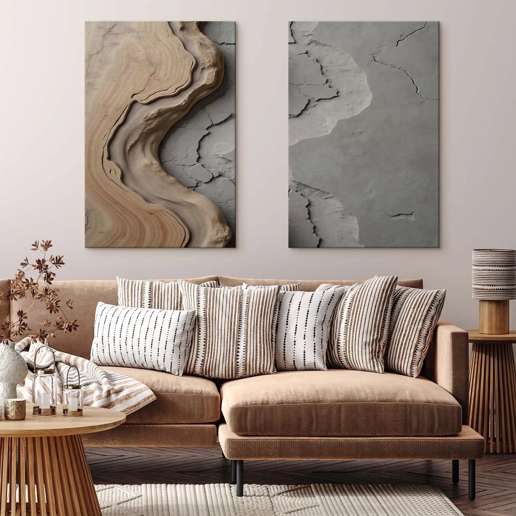 Tableau Bois et béton, imitation m30079