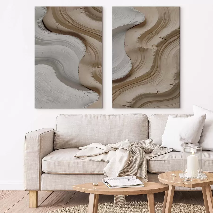 Tableau Moulures claires et beiges, imitation 3D m30080