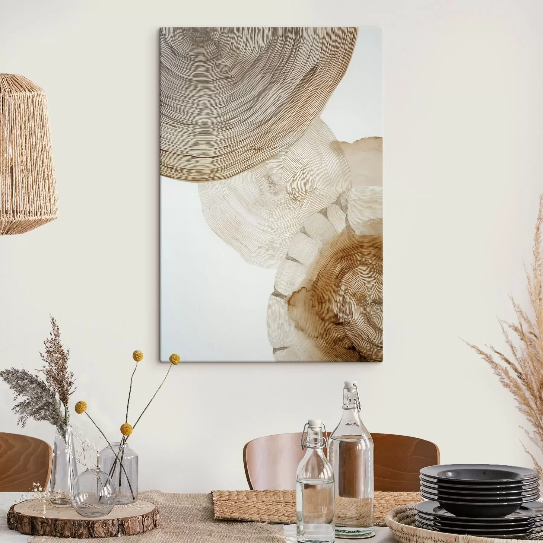 Tableau anneaux annuels abstraits s47933