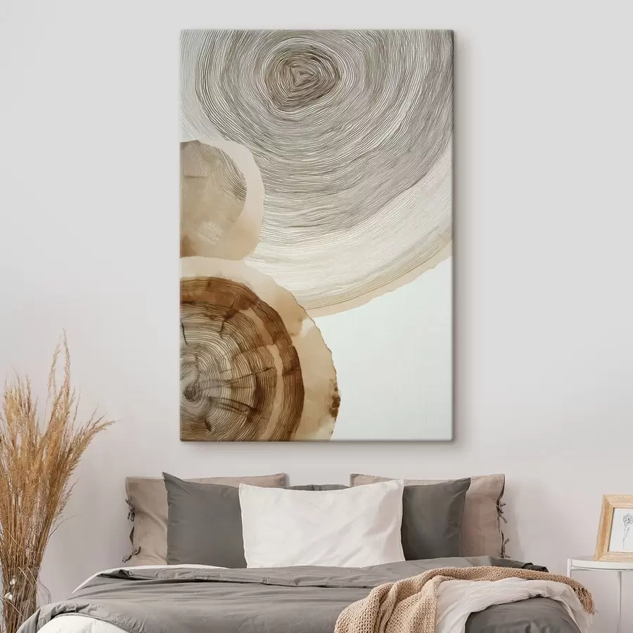 Tableau anneaux annuels abstraits s47934