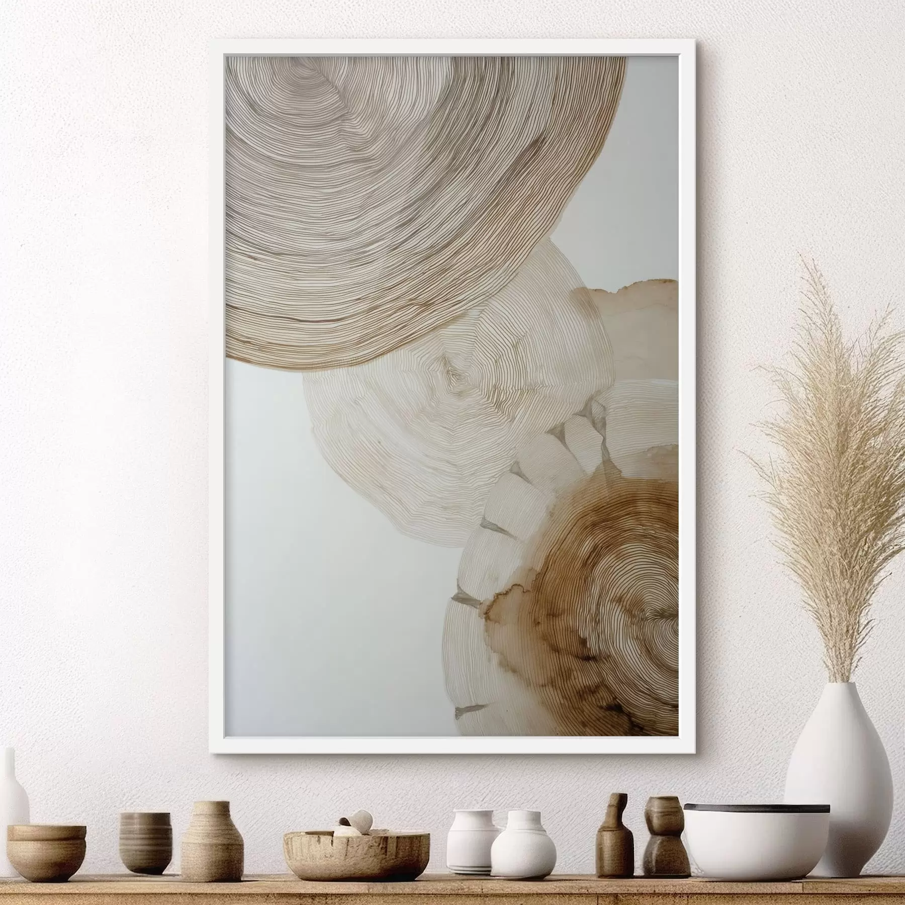 Papier peint anneaux annuels abstraits f47933