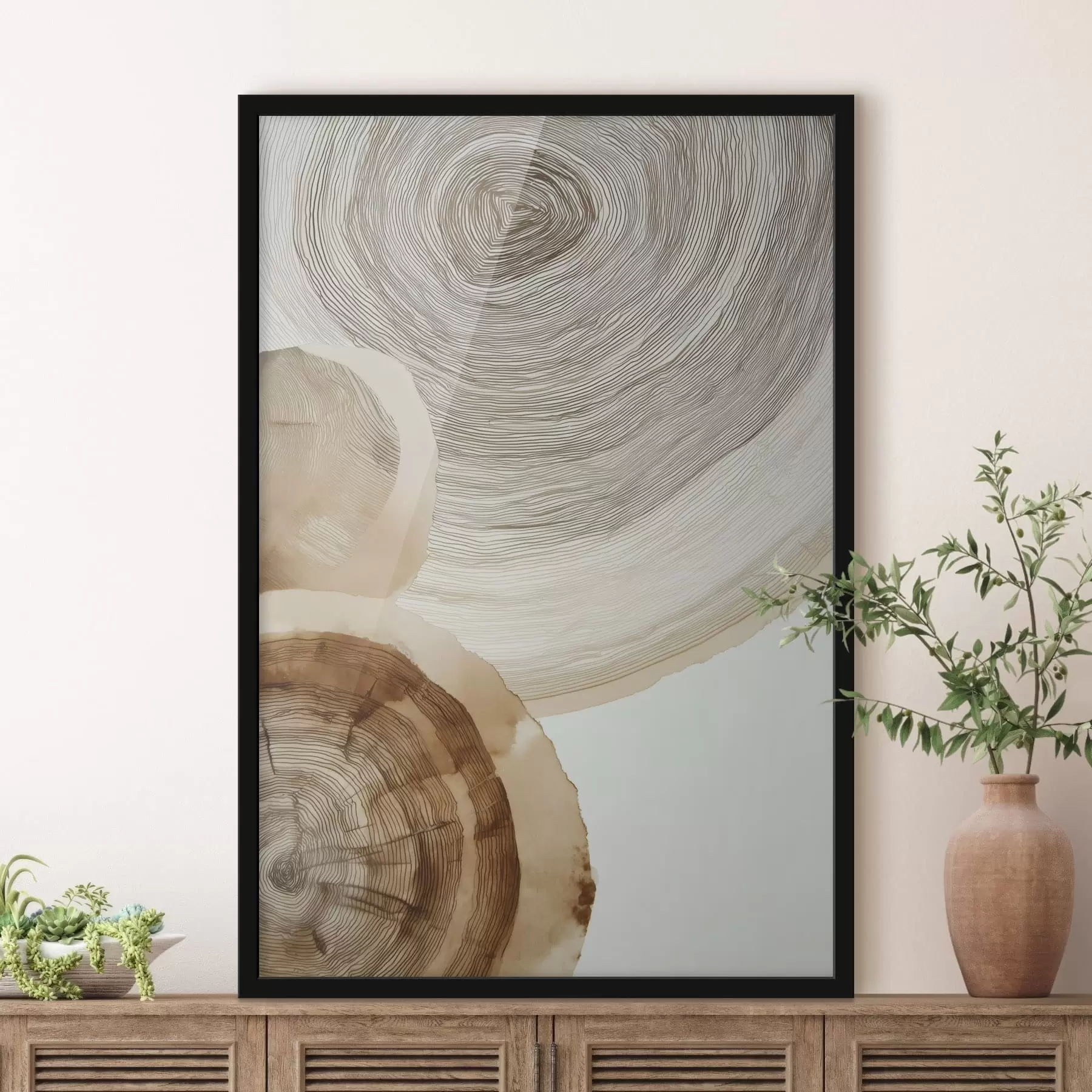 Papier peint anneaux annuels abstraits f47934