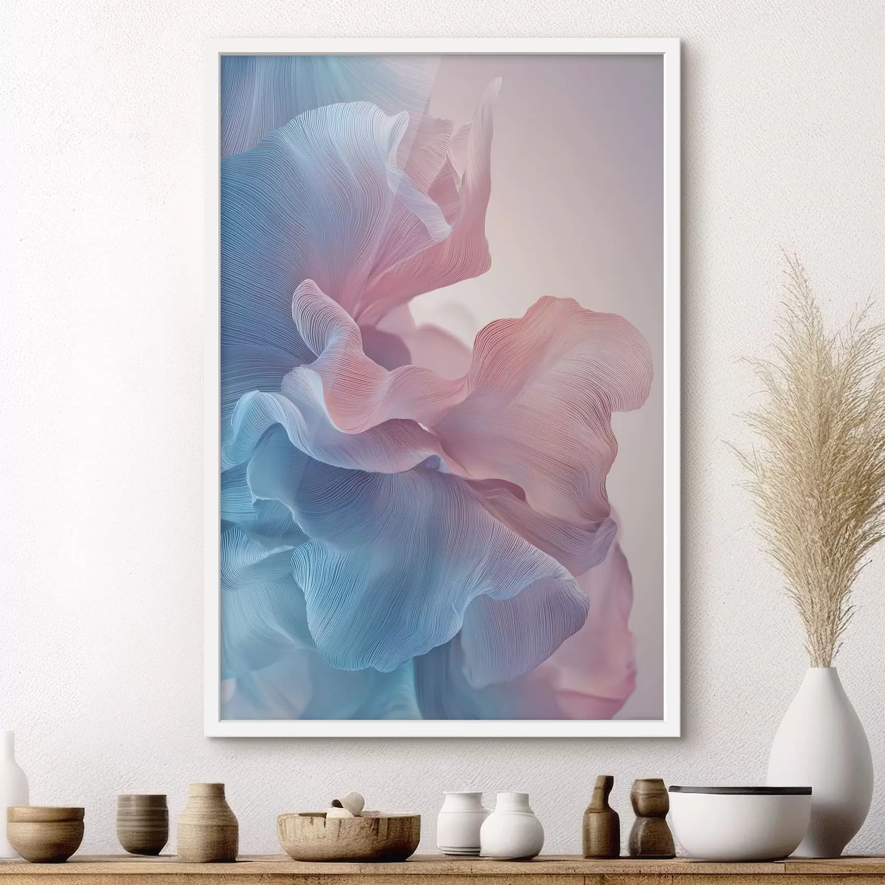 Papier peint vagues abstraites avec effet de volume f47945