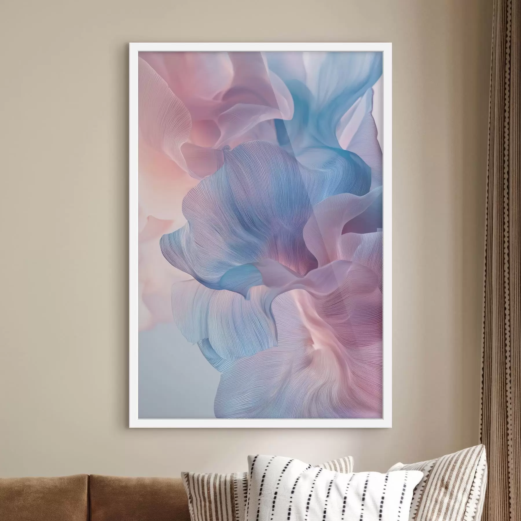 Papier peint vagues abstraites avec effet de volume f47946